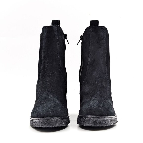 Vaneli Women Black Suede Waterproof Elastic Chelsea Wedge Boots size 8.5 - Picture 2 of 10